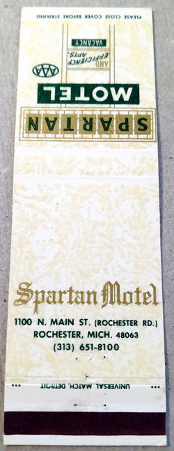 Downtown Inn (Spartan Motel, Spartan Inn) - Matchbook (newer photo)